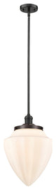 Large Bullet 1 Light Mini Pendant, Oil Rubbed Bronze, Matte White