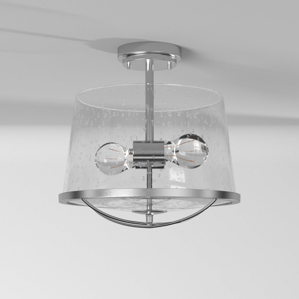 Darby Semi-Flush, Satin Platinum