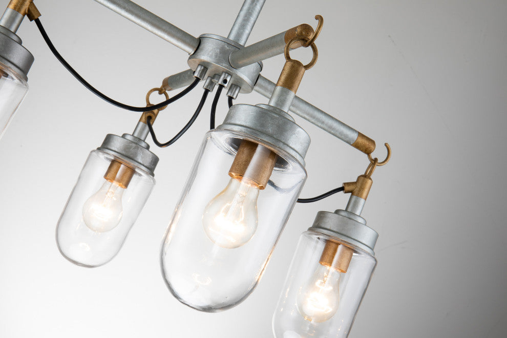 4-Light Gold and Vintage Silver Finish Chandelier