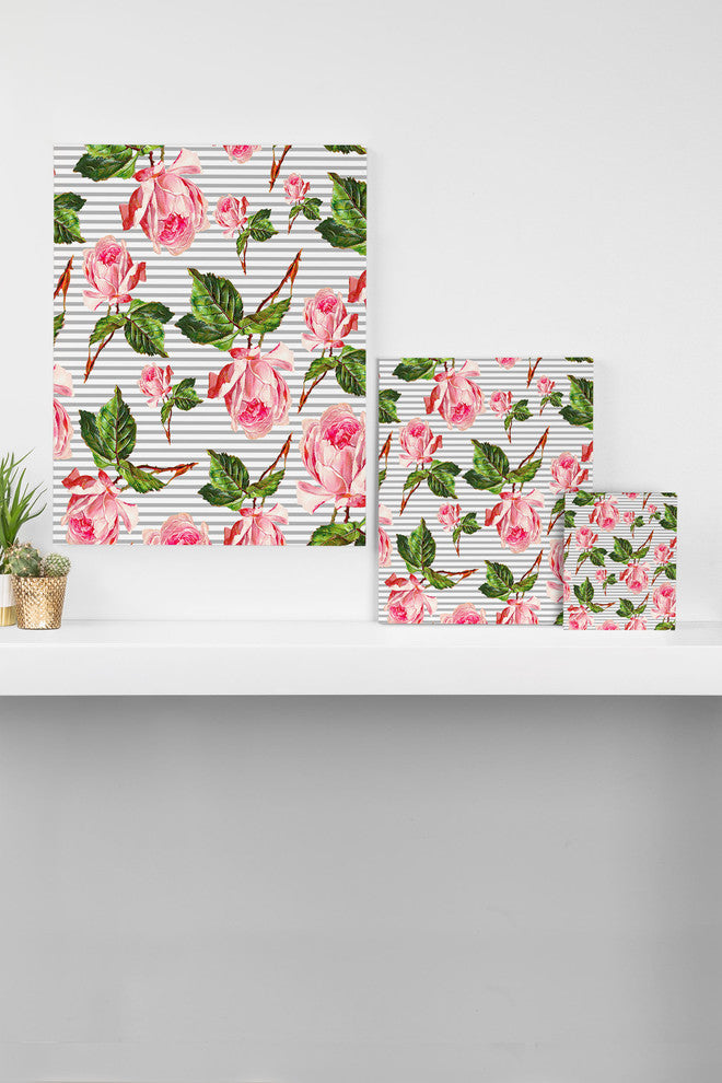 Deny Designs Allyson Johnson Roses And Stripes Art Canvas