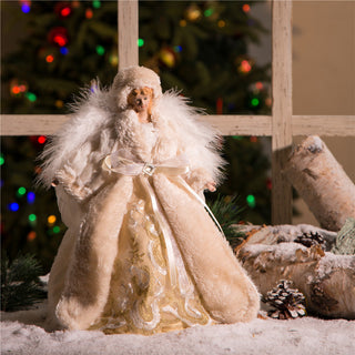 12"H Faux Fur Angel Tree Top