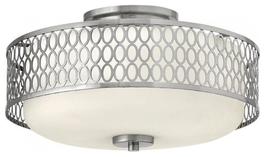 Hinkley Jules 3-Light Brushed Nickel Foyer Hall Semi-Flush Mount