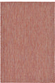 Unique Loom Rust Red Solid Outdoor 4' 0 x 6' 0 Area Rug