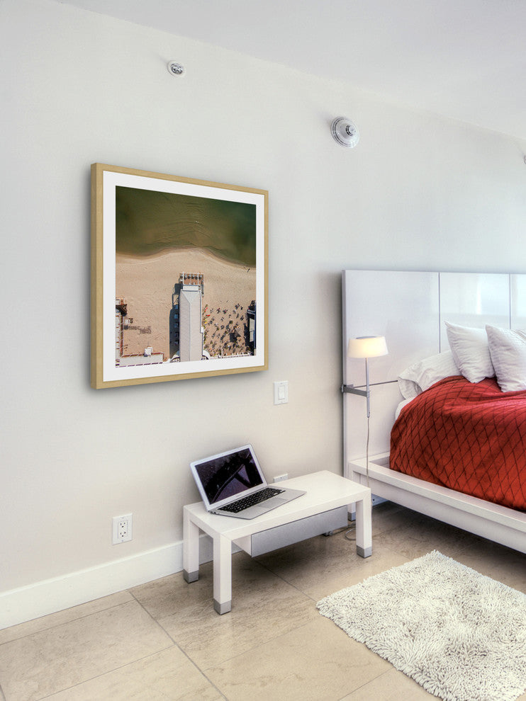 "Beach Pavillion" Framed Print by Karolis Janulis