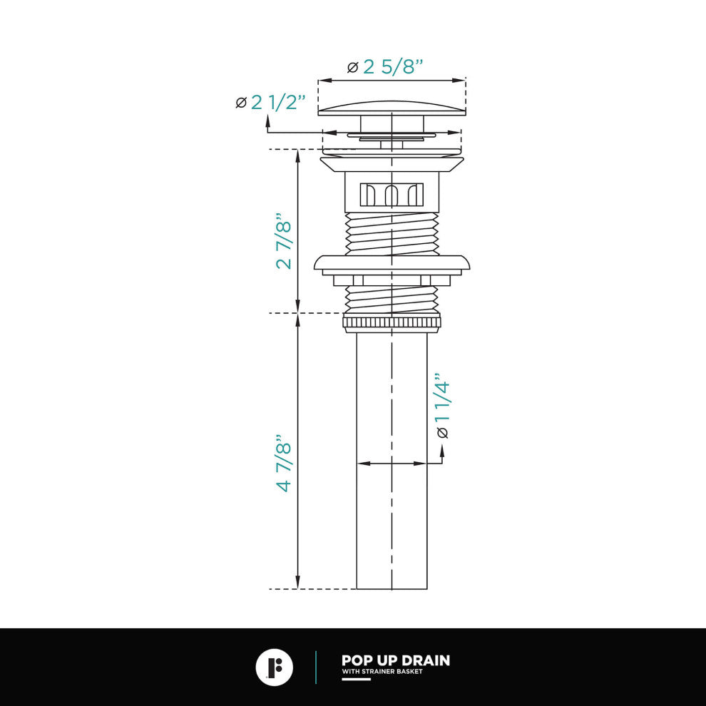 Pop Up Drain With Strainer Basket, Polished Chrome