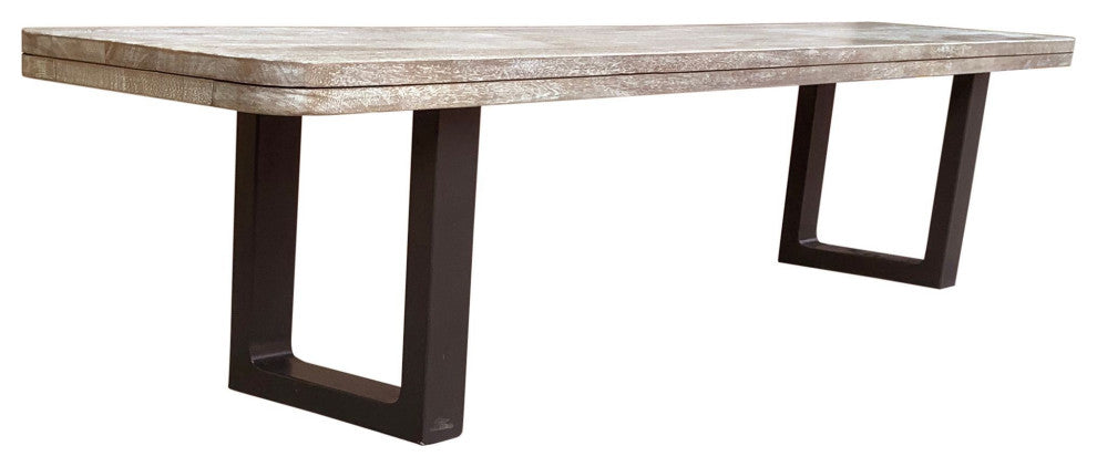 Curvet Mango Wood & Steel Sled Base Bench