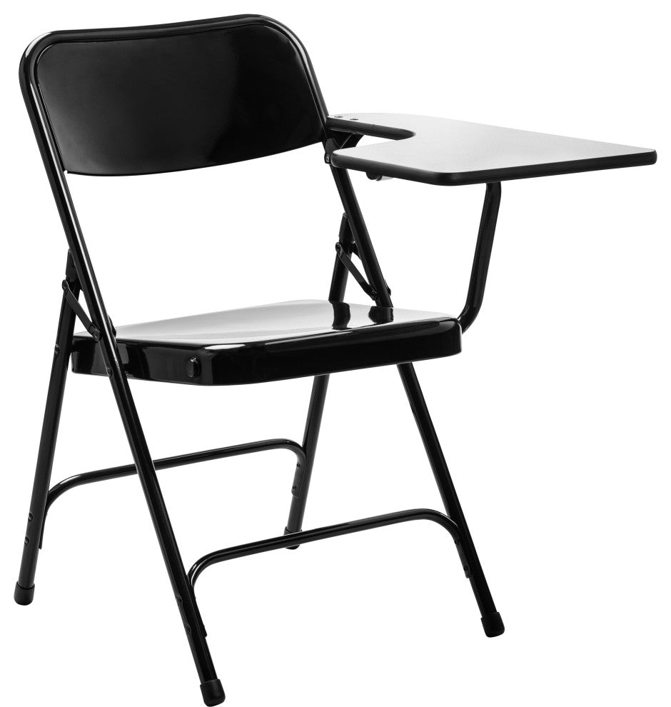NPS 5200 Tablet Arm Folding Chair, Left Arm, Black, Set of 2