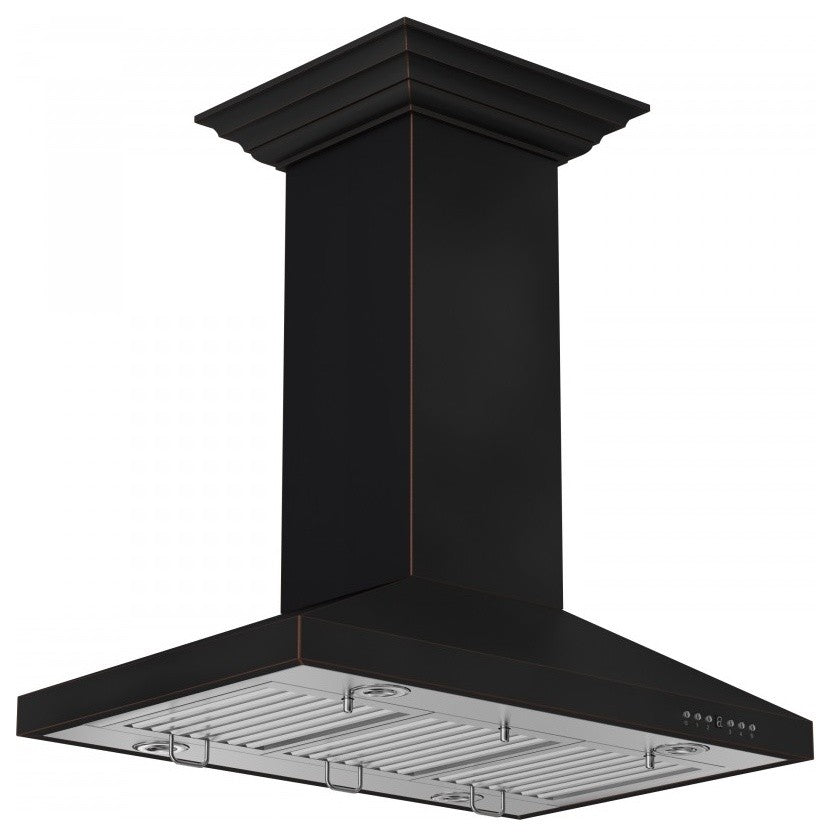 ZLINE 36" Designer Series Oil-Rubbed Bronze Island Mount Range Hood
