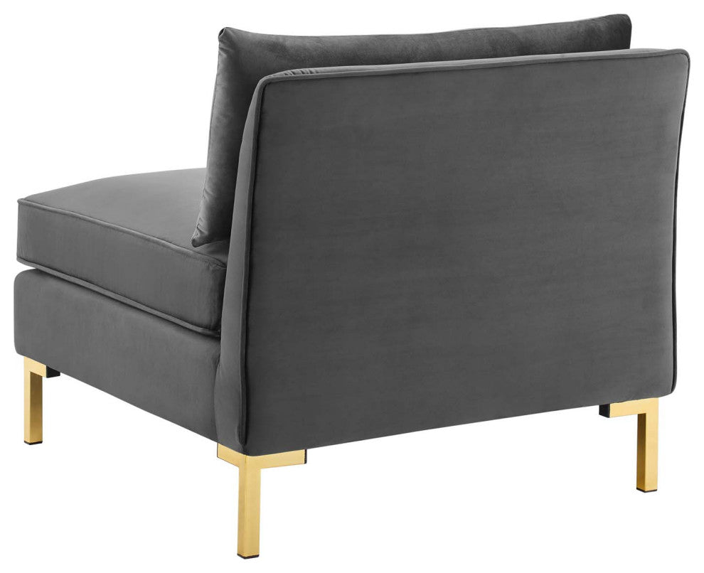 Sectional Sofa Set, Velvet, Gray, Modern, Living Lounge Hotel Hospitality