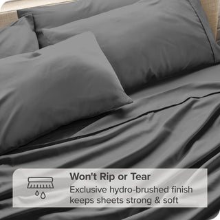 Bare Home 7-Piece Microfiber Sheet Set, Gray, Split King