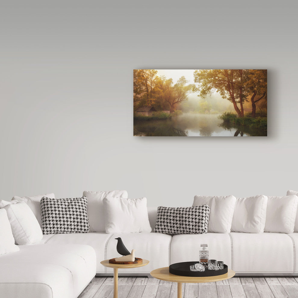 Leicher Oliver 'Foggy Autumn' Canvas Art, 19"x10"