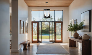 Summit Lantern, Black/Frosted Glass