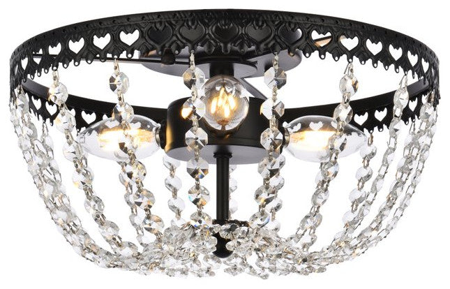 Kaine 14" Flush Mount, Black