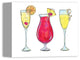 Three Cocktails II 8x10 Canvas Wall Art