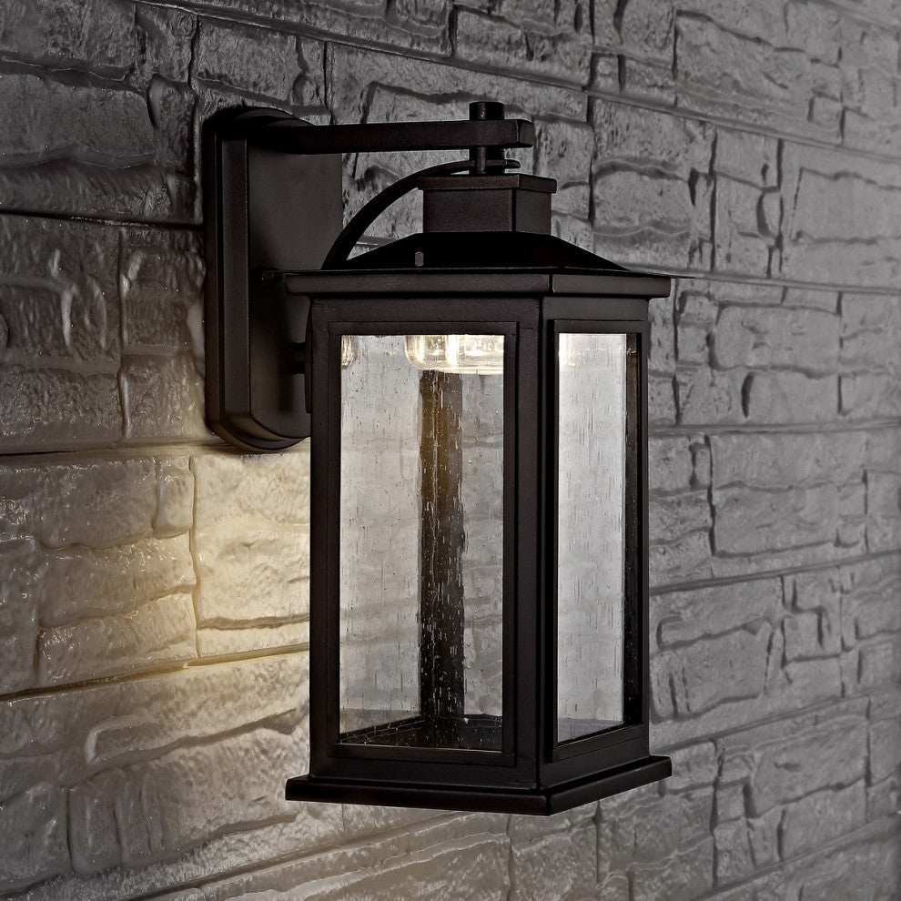 Safavieh Taylen Outdoor Wall Lantern Oil Rubbed Bronze, Black
