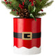 22"H Lighted Santa Belt Potted Table Tree