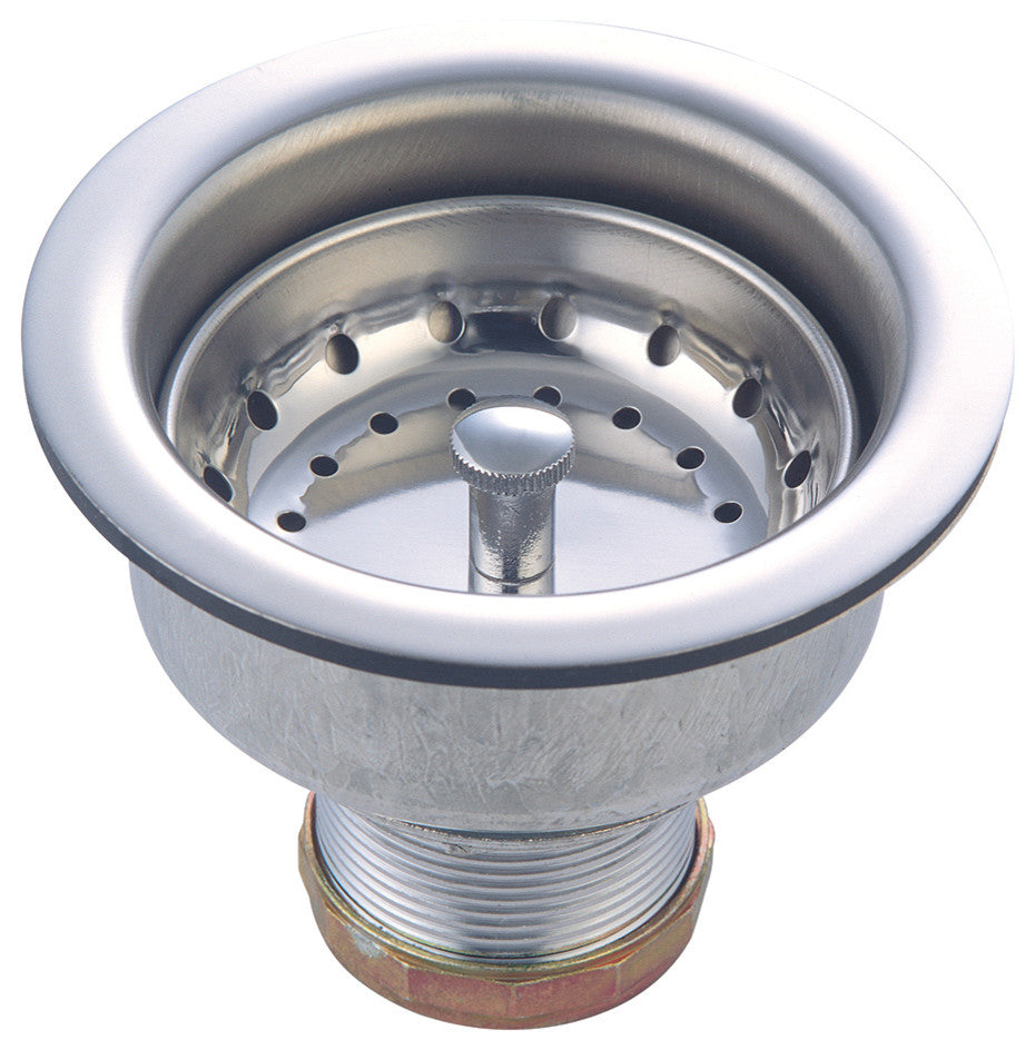 Stainless Steel Double Cup Basket Strainer, Polished Chrome