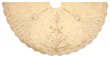 48" Gold Treeskirt With Handwork Details