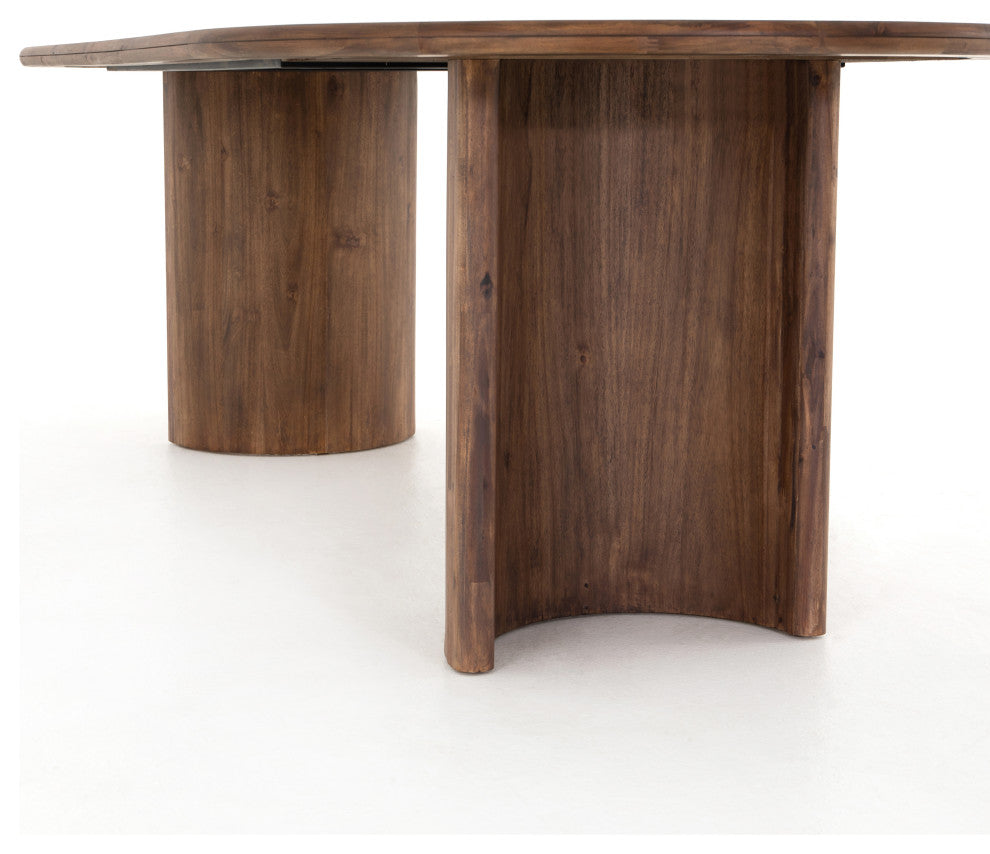 Paden Dining Table, Seasoned Brown Acacia Solid