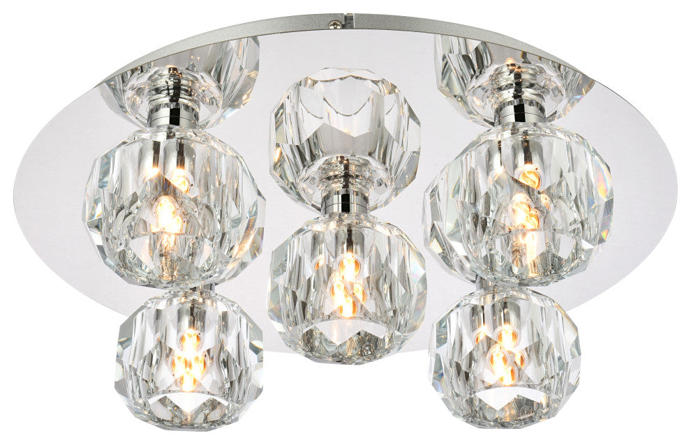 5 Light Ceiling Lamp, Chrome