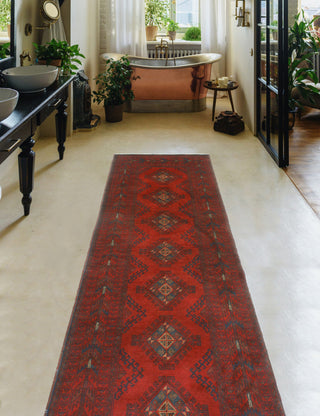 Khal Mohammadi Velma Red/Navy Runner, 2'9x9'7