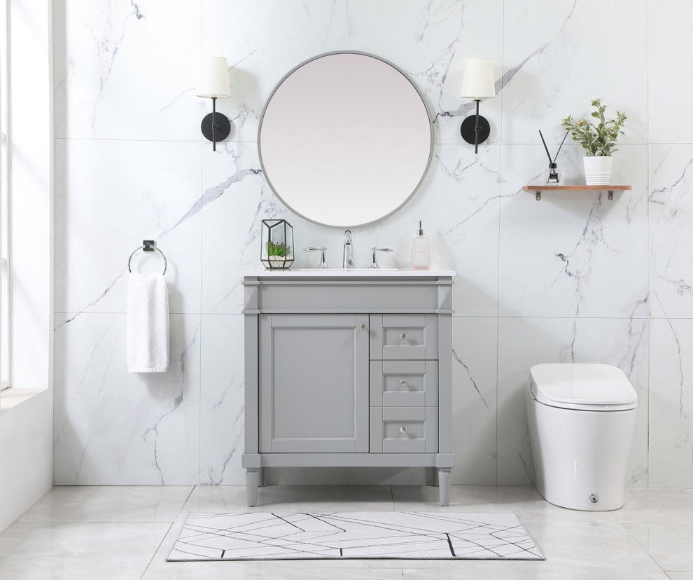 Home Living 21" Transitional Grey-Light Bathroom Vanity