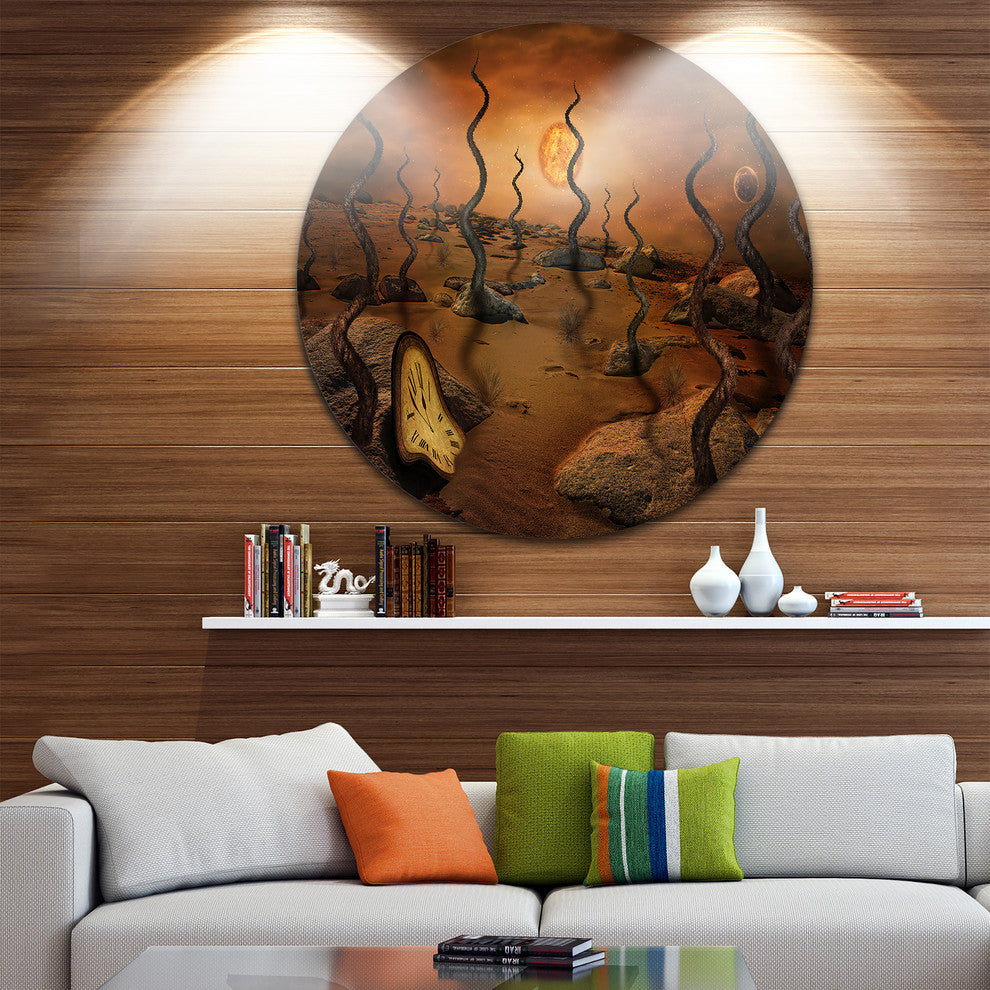 Looking To Future, Abstract Digital Art Round Wall Art, 23"