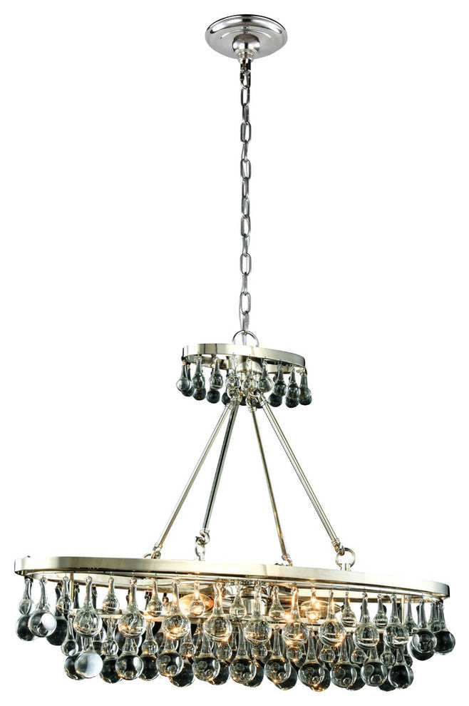 Elegant Lighting Bettina Pendant, Royal Cut Crystals, Polished Nickel