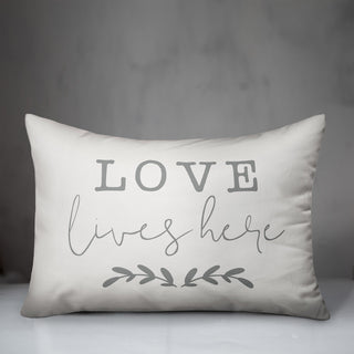 Love lives here 14x20 Throw Pillow