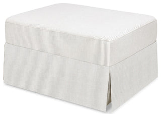 Crawford Gliding Ottoman, Fog Chatham Stripe Performance Eco-Weave