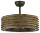 24.4 in Caged Metal Lampshade Ceiling Fan with Remote in Brown