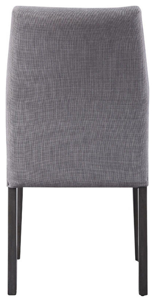 Set of 2 Upholstered Side Chair, Gray/Gray Oak Finish