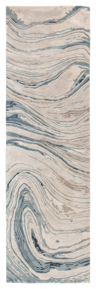 Jaipur Genesis Atha Ges22 Organic and Abstract Rug, Blue and Gray, 6'0"x6'0"