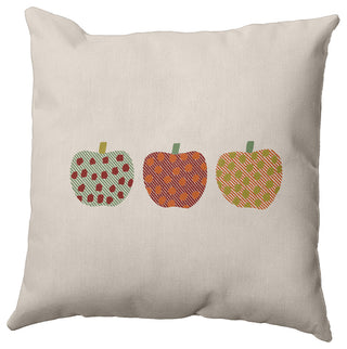 16"x16" Apples Decorative Throw Pillow, Maple Red