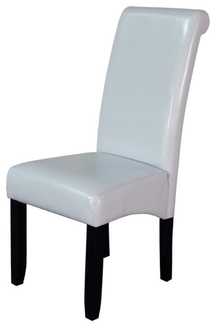 Milan Faux Leather Blue Dining Chairs, Set of 2, Cloud Gray