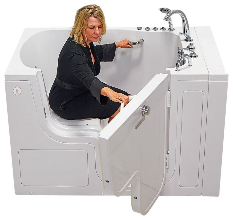 Ella Wheelchair Transfer 36"x55" Acrylic Walk-In Bathtub,Faucet, 2" Dual Drain,