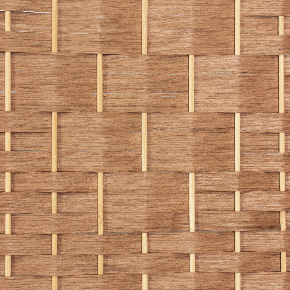 3 ft. Short Diamond Weave Fiber Room Divider Natural 4 Panel