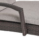 GDF Studio Ann Outdoor Wicker Adjustable Chaise Lounge, Arms With Cushion, Charc
