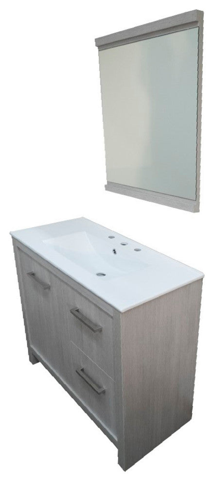 36" Single Sink Vanity With Gray Pine Finish