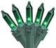Set of 100 Green Mini Christmas Lights 2.5" Spacing - Green Wire