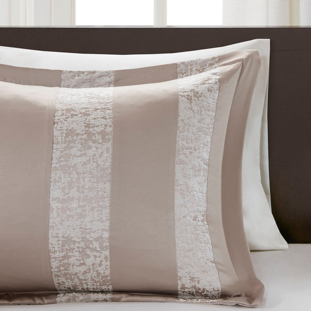 Madison Park Ava Textured Chennile 7-Piece Comforter Set, Neutral Taupe, Queen