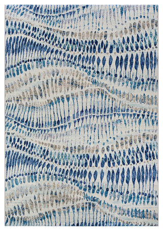 Couristan Easton Charles Area Rug, Bone-Blue-Multi, 9'2"x12'5"