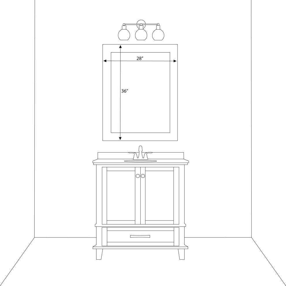 Porter Silver Framed Mirror, 28"x36"