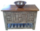 Belmont Rustic Bathroom Vanity Distressed Gray Ladder Shelf, Weathered Gray, 48"x22"x36"