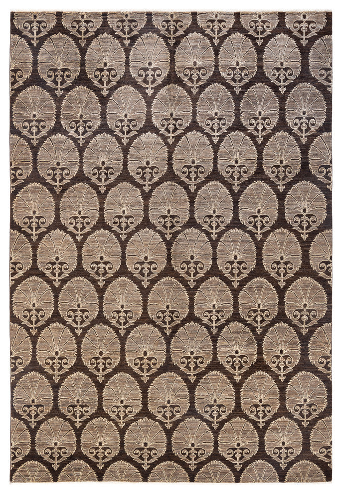 Eclectic, One-of-a-Kind Hand-Knotted Area Rug Brown, 6'10"x10'0"