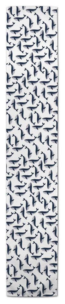 Whale Pattern 16x72 Poly Twill Table Runner
