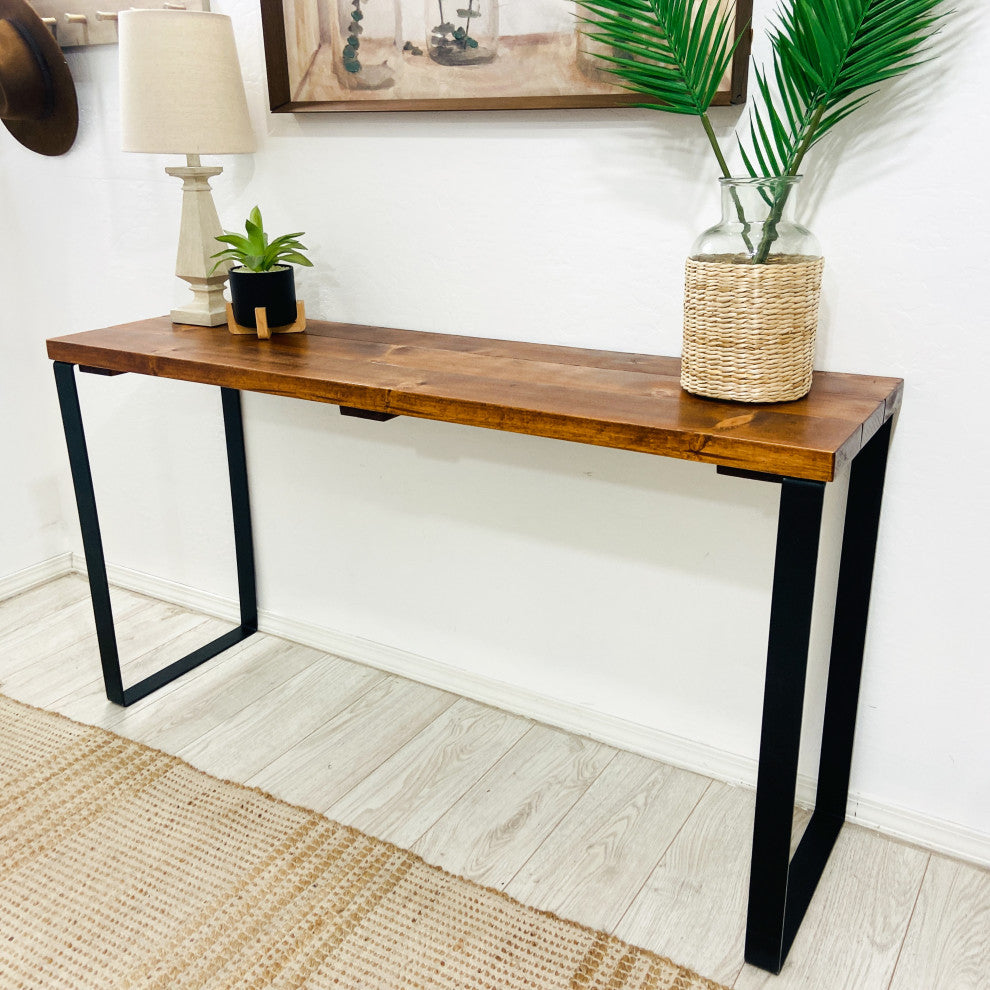 Barn Walls Bedroom Console Table Accent Table, Handcrafted, Foxy Brown, 48" Length