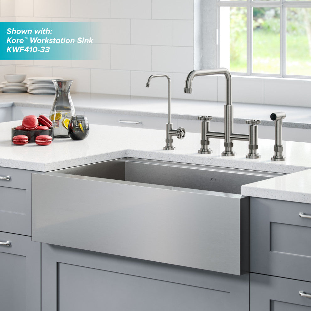 Urbix Bridge Kitchen Faucet, Spot Free Stainless Steel, Water Dispenser Ff-101