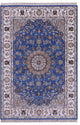 Persian Nain Wool and Silk Handmade Rug 4' 3" X 6' 1" Q11649