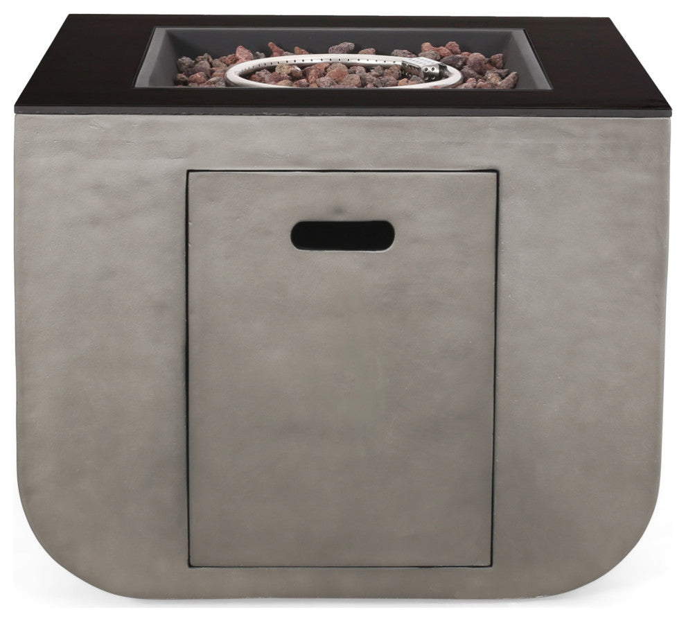 Gwen Outdoor Modern 30-Inch Square Fire Pit